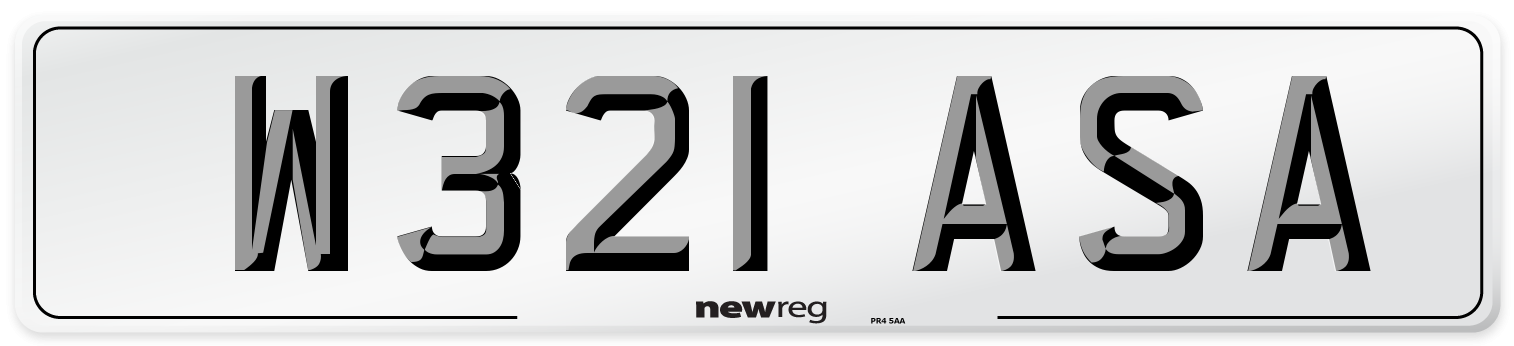 W321 ASA Number Plate from New Reg